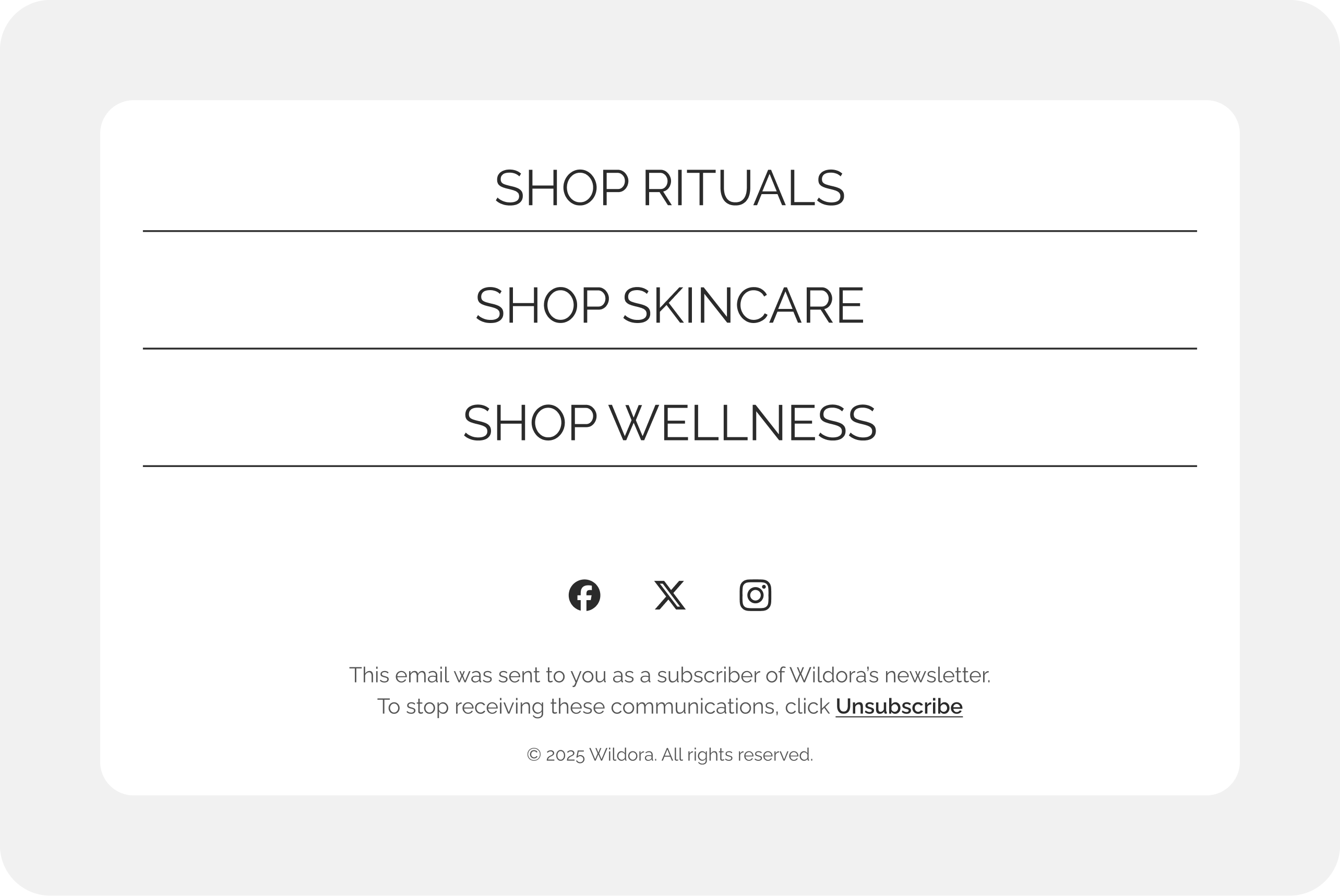 Image displaying an email footer with contact information and an unsubscribe link.